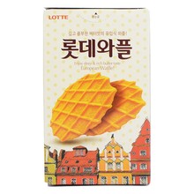 韓國進口樂天瓦夫薄脆餅干40g早餐奶香華夫餅干點心樹葉餅干