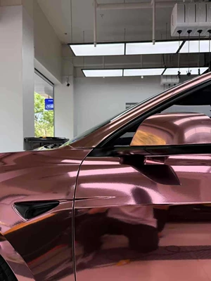 Topka new product: PET electroplated rose gold glossy car body wrap, glossy purple full car color change film factory (Auto Color Change Film) - pet-electroplated-rose-gold-152-17m