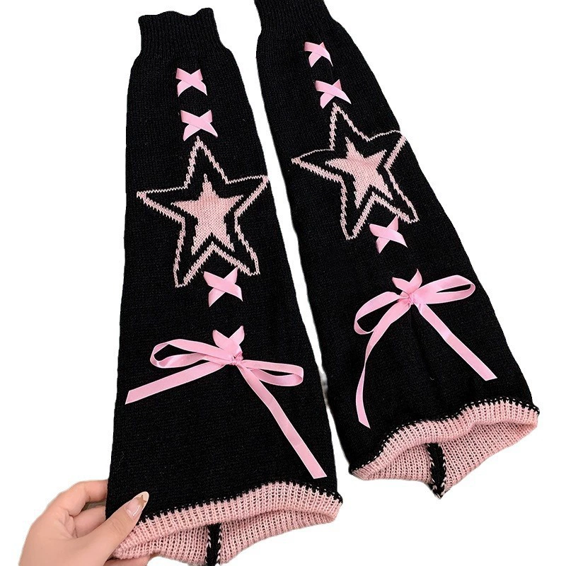 Gaiters, set, knitted belt, 2 carat, mid-length, drawstring