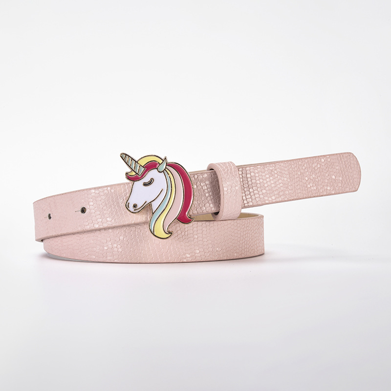 Cinturón Infantil de Unicornio para Niña de Cuero PU con Hebilla de Aleación para Uso Casual image 6