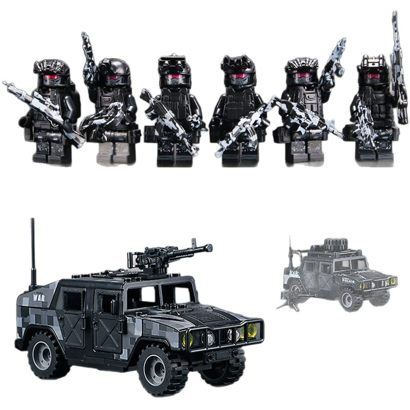 Конструктор Lego, минифигуры, солдат, кукла для мальчиков, конструктор, игрушка, дорожная полиция