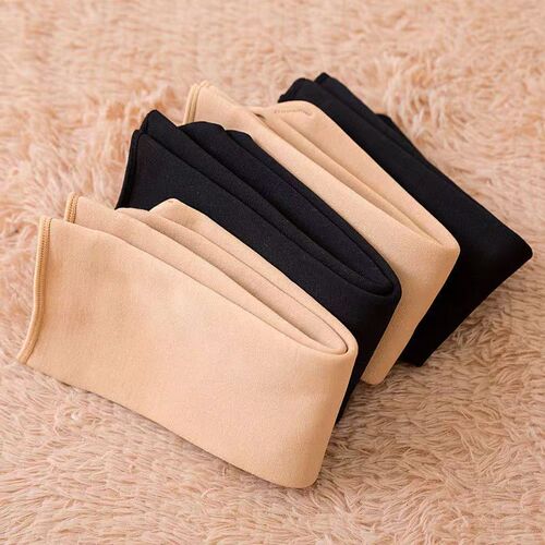 Thickened Anti-slip Mid-calf Snow Socks for Women with Fleece and Elastic Waist Straight Calf Cotton Socks Plain Color Floor Socks