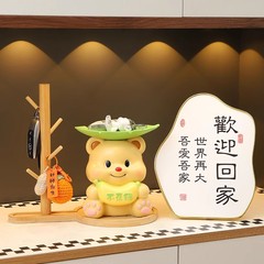 小さなクマの玄関キー収納、玄関飾り、リビングルームの家具置き棚、靴箱の装飾、軽奢風