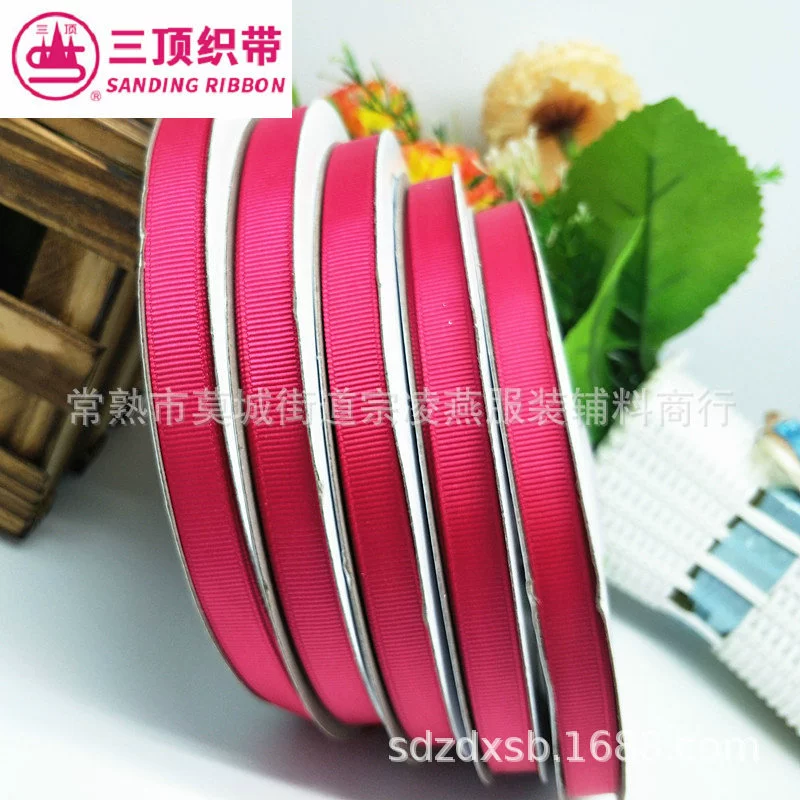 Three -top webbing 1cm colored threaded webbing ribs horizontal woven strap handmade bow material plus price reduction wholesale