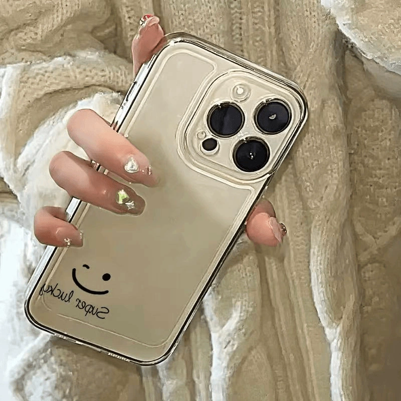Чехол для Apple iPhone 16 Pro Max, прозрачный ТПУ «Super Lucky» с смайликом, защита от падений
