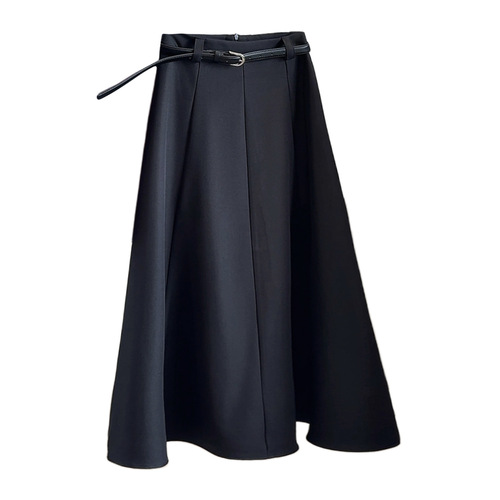 Flowing A-line Maxi Suit Skirt for Women, 2025 Autumn – Elegant, Slimming Mid-Length Umbrella Design for Professional Commuting