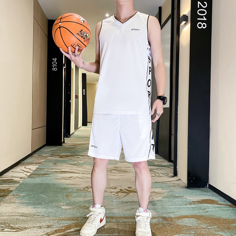 Traje de uniforme de baloncesto impresión de los hombres Verano de secado rápido deportes sueltos ins equipo de entrenamiento uniforme estudiante Jersey impresión