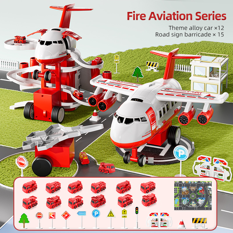 Transfronterizo popular para niños aviones de juguete niño coche de ferrocarril educativo coche de juguete de aleación de ingeniería de fuego grande