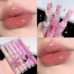 CAPPUVINI watermelon color press-on lip gloss, pouty lip mirror water light, dilute lip lines, moisturizing and moisturizing lipstick