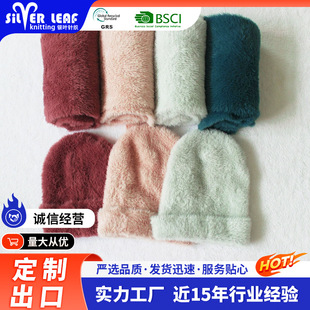 Imitation Mink Fur Hat, New Style Warm Scarf, Thickened Hat, Gloves, Three-Piece Set, Thickened and Warm
