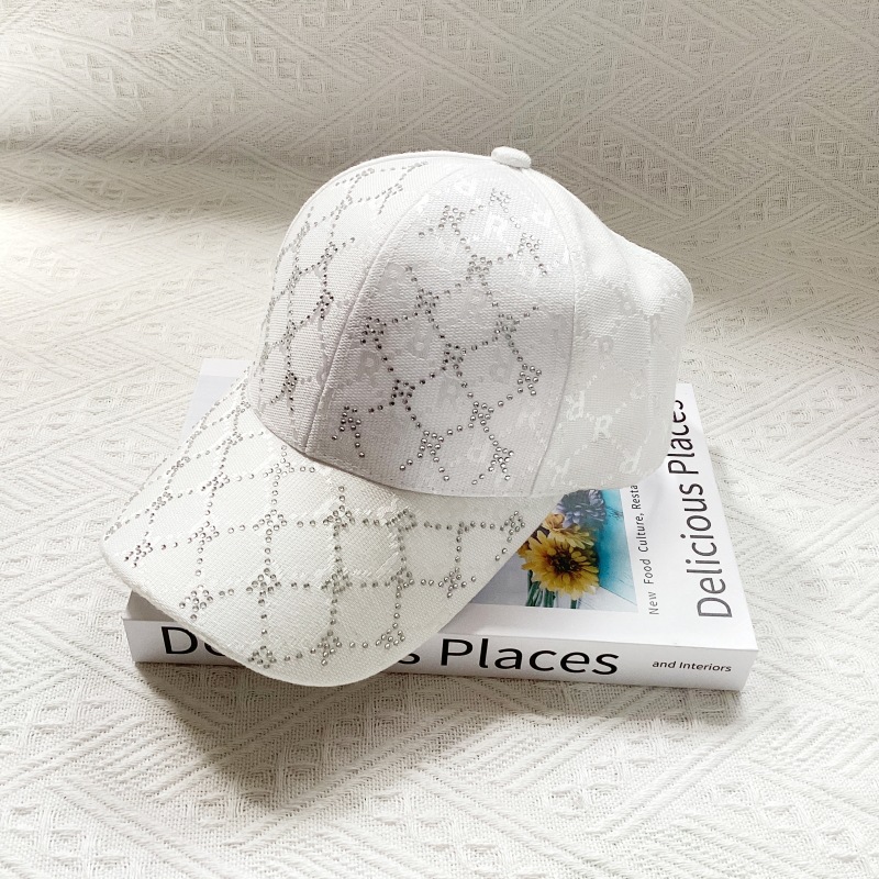 Cappellino da baseball jacquard lettera diamante cappello sole_voghion.com