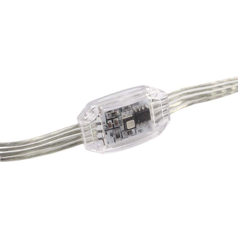 Cadena de luces luminosas 3D de colores completos, luces RGB deslumbrantes, luces de marquesina, cadena de luces populares para patio de Navidad, cubo de luz decorativo para exteriores