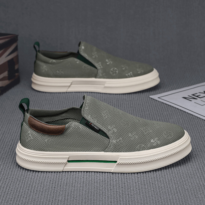 Zapatos de hombre en nombre del cabello, tendencia baja de primavera y verano, todo fósforo, zapatos blancos casuales al aire libre, cómodos y transpirables, zapatos perezosos