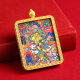 Hand-painted gold yellow god of wealth Tibetan thangka zhakiram necklace shell yellow god of wealth pendant national style thangka wholesale