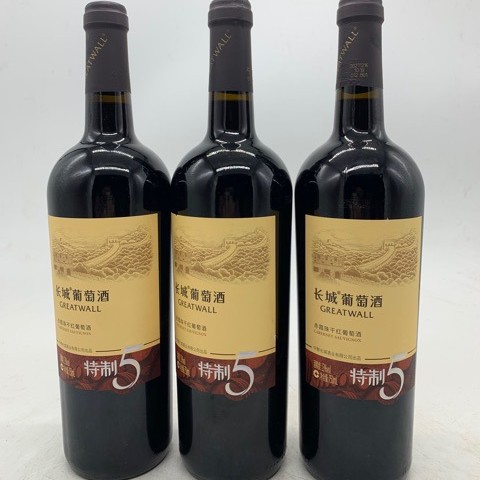 长城特制5解百纳干红葡萄酒葡萄酒长城葡萄酒特制5国产高档红酒