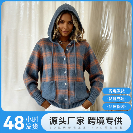 2025 European and American Cross-Border Autumn and Winter New Fashion Women's Jacket Cardigan Hooded 3D Printing Independent Station Christmas Customization 2025 European and American Cross-Border Autumn and Winter New Fashion Women's Jacket Cardigan Hooded 3D Printing Independent Station Christmas Customization