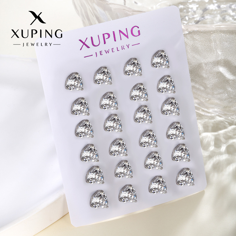 Xuping joyería temperamento simple pequeños pendientes de moda para estudiantes viajeros bolsas de pentacos pendientes de amor para mujeres