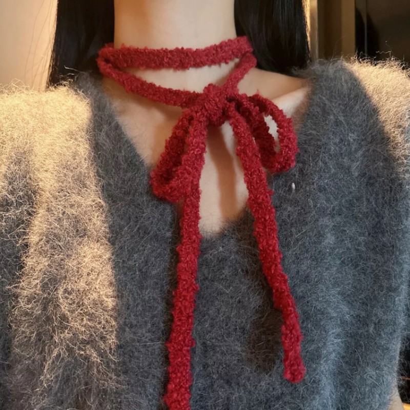 맞춤형 봉제 좁은 긴 작은 스카프 분위기 초커 패션 스트랩 목걸이 헤어 벨트 허리 체인 스카프 여성