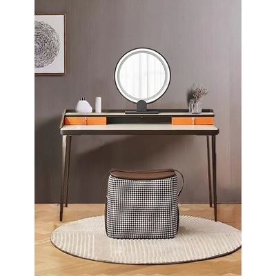 Italian saddle dresser Light extravagance modern Simplicity bedroom Dresser mirror Storage High-end Dressing table