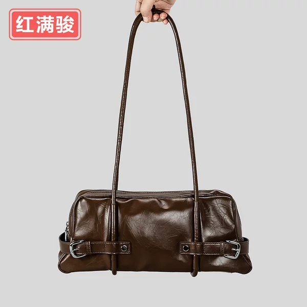 Niche Design Dumpling Bag Soft Skin Spice Girl Style Underarm Car Bag Vintage Y2K Shoulder Bag Large Capacity Handbag