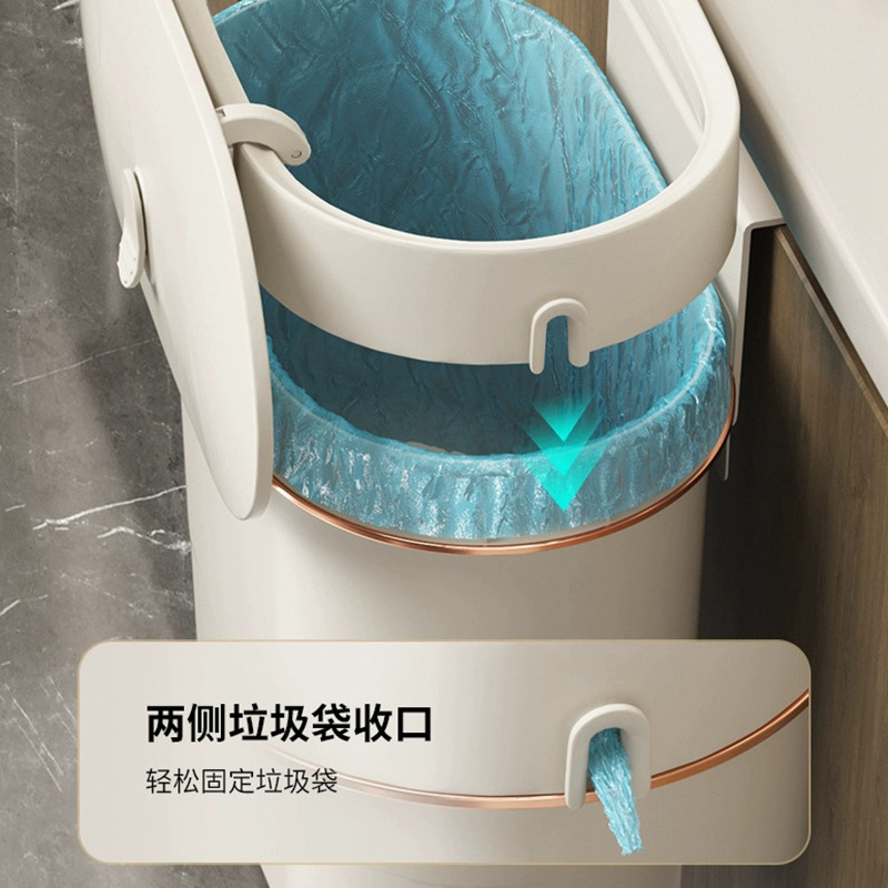 Cubo de basura montado en la pared, cocina de la casa, cuarto de baño, retrete, hueco especial con la tapa, cesta del papel usado de la cocina, nuevo cubo del almacenamiento