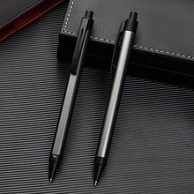 金属中性笔铁杆商务碳素笔办公0.5黑色学生用铁壳签字笔水笔广告