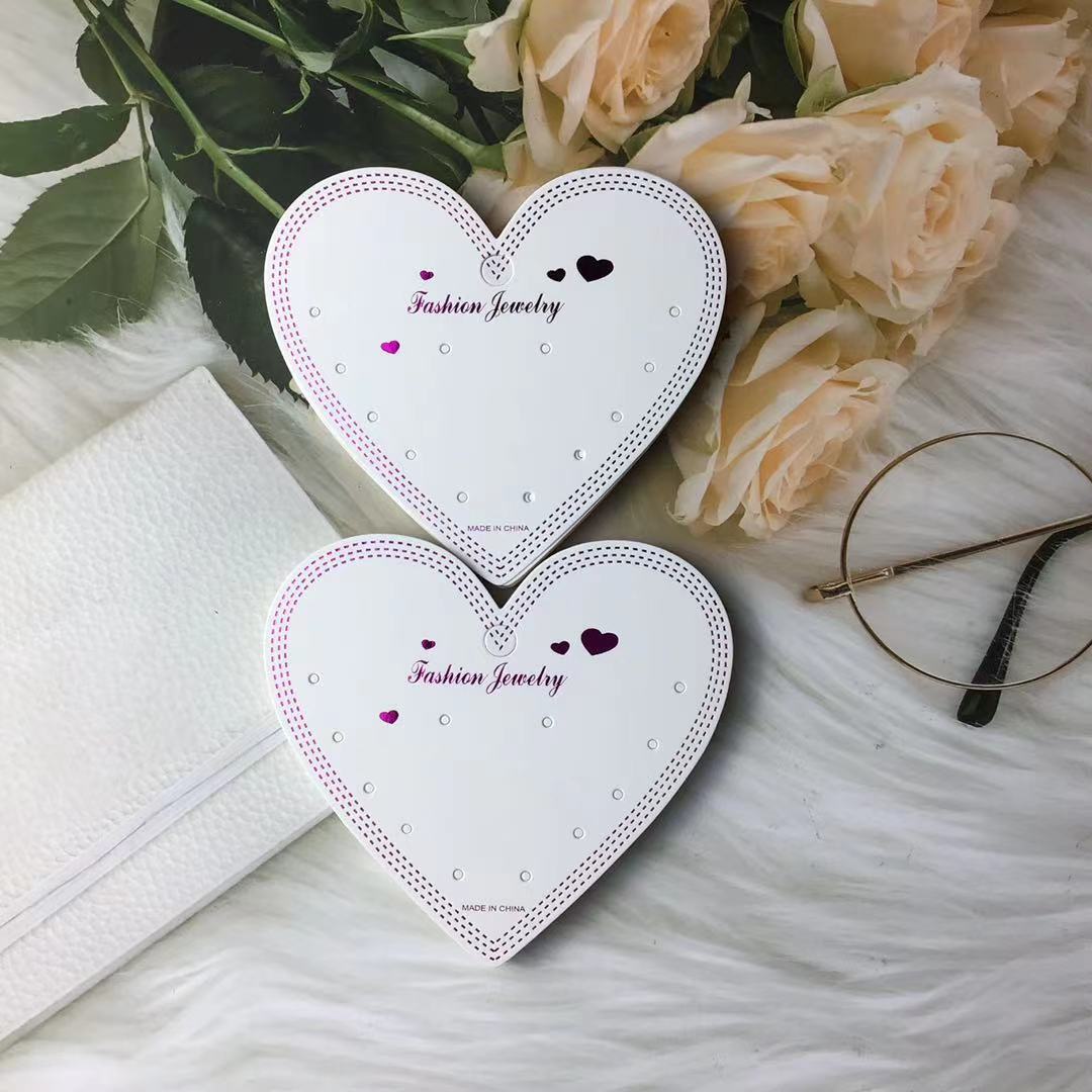 1 Stück Kunststoff Einfacher Stil Ferien Täglich Selfie Herzform Schmuckverpackungskarten Schmuck Verpackungstaschen display picture 2