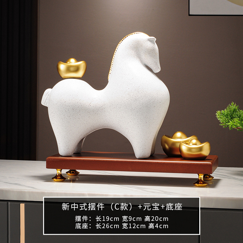 軽くて豪華な高級中国風の馬の装飾品で、リビングルーム、玄関、オフィスの装飾、新しい家の引っ越しギフトに富を引き寄せるために使用できます。|undefined