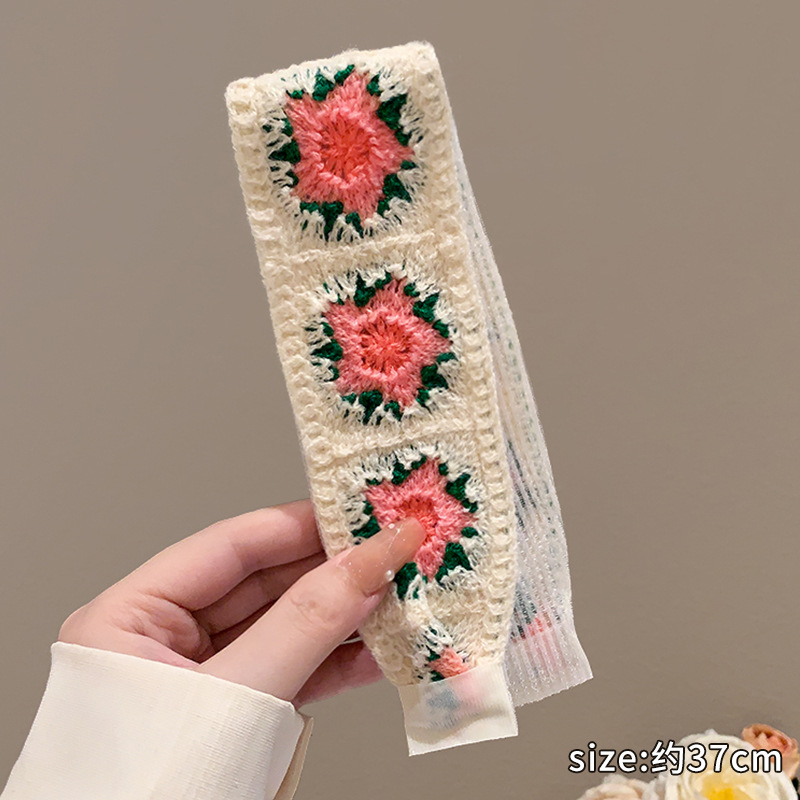 Retro francés velcro de punto para niños 2025 nuevo acabado de cabello de artefacto de la banda de cabello de niña dulce correa de cabello