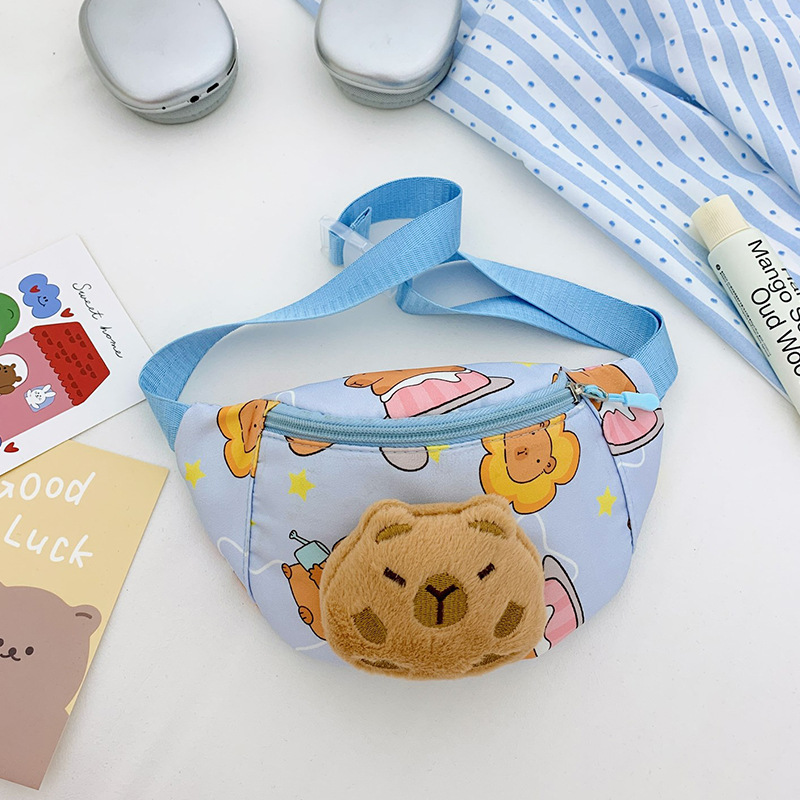 Kapibara bolso de pecho para niños nuevos dibujos animados lindos bolso de cintura para chicas extranjeras versátiles bolso de cintura para niños