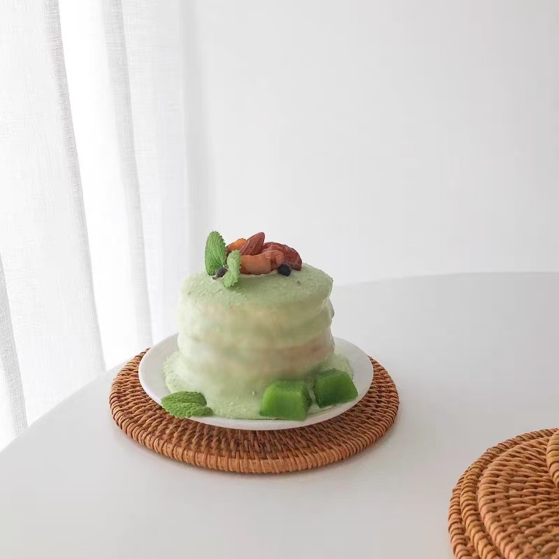 Cojín de taza de té tejido de caña artesanal, almohadilla de té tejida de hierba, almohadilla de taza de té, almohadilla de plato china, almohadilla de aislamiento térmico japonesa