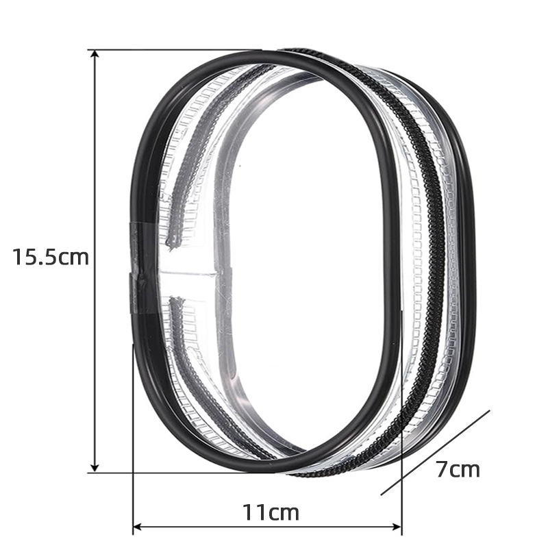 Thickened—pvc zipper [15.5cm]—bare bag [black] oval