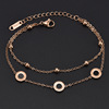Pearl chain double -layer three Roman round ladies bracelets new fashion clip titanium steel bracelet hand played female