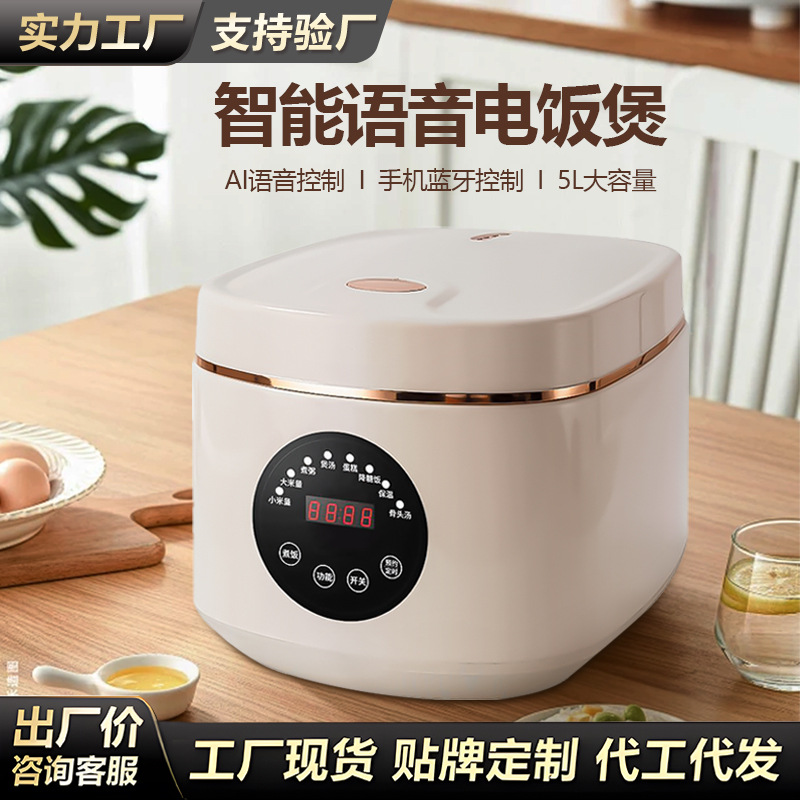 电饭煲智能语音不粘电饭锅预约电煮锅大容量电压力锅工厂批发礼品