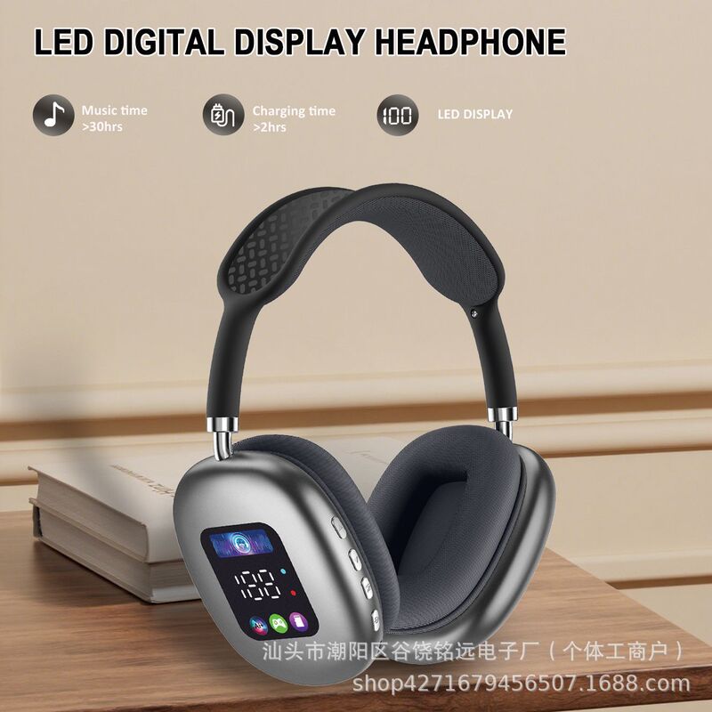 New cross-border MAX617 wireless over-ear Bluetooth headset with RGB digital display screen and card reader, wholesale factory New cross-border MAX617 wireless over-ear Bluetooth headset with RGB digital display screen and card reader, wholesale factory