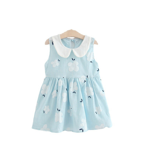 Wholesale Cotton Children's Summer New Dresses Babydoll Neck Backless Dress Children's Princess Dresses Baby Girl Dresses Dropshipping