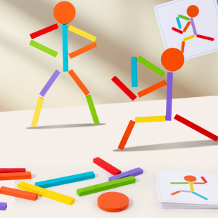 Rainbow Counting Stick Logical Thinking Space Imagination Building Exercise Hand-Eye Coordination Color Cognitive Puzzle Building Blocks