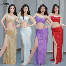 华宇肚皮舞服装2025新款性感亮片东方舞蹈长裙套装练功服表演服装