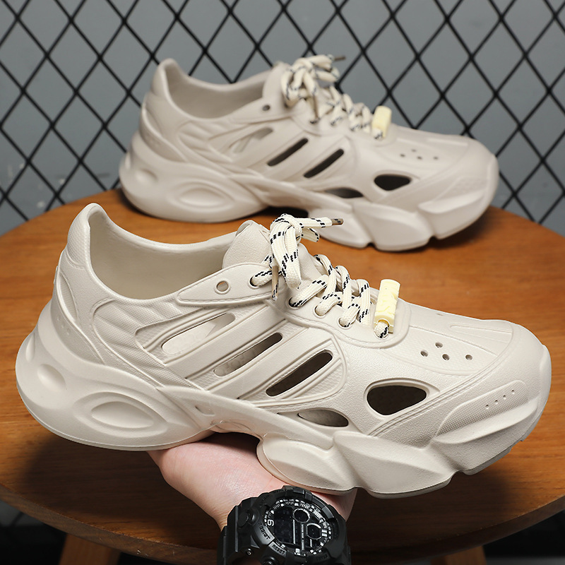 Men's Sandals, Hollow Breathable Shoes, Non-Stinky Feet, Clogs, Summer New Shoes, Men's Fashionable and Versatile Casual Shoes