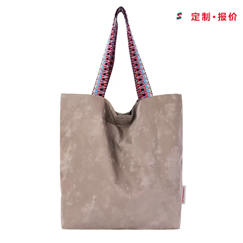 撞色织带冰包手提保鲜冰袋食品pu复合料防水水洗麂皮绒保温包定制