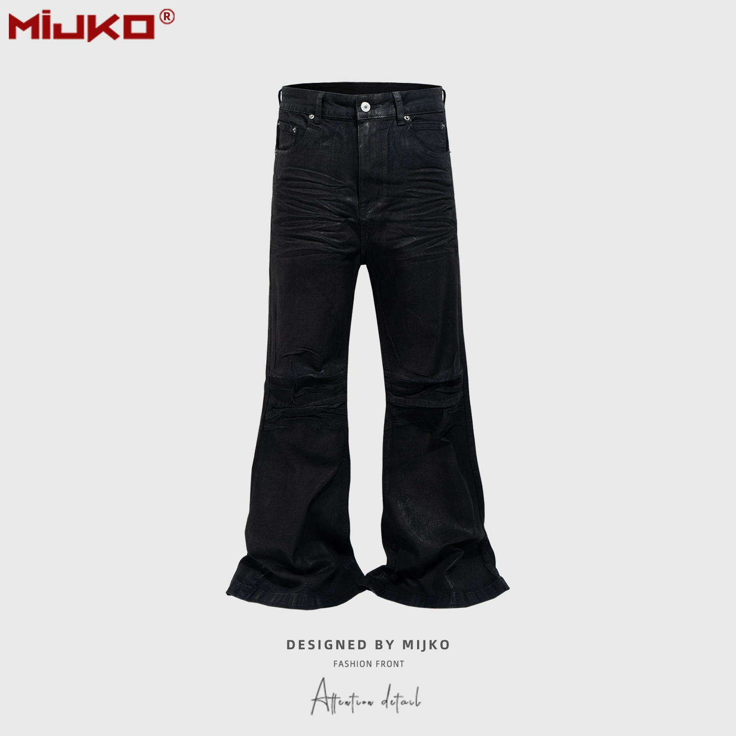 Брюки Mijko унисекс микро bootcut, прямой крой, чёрные, размеры M–XXL