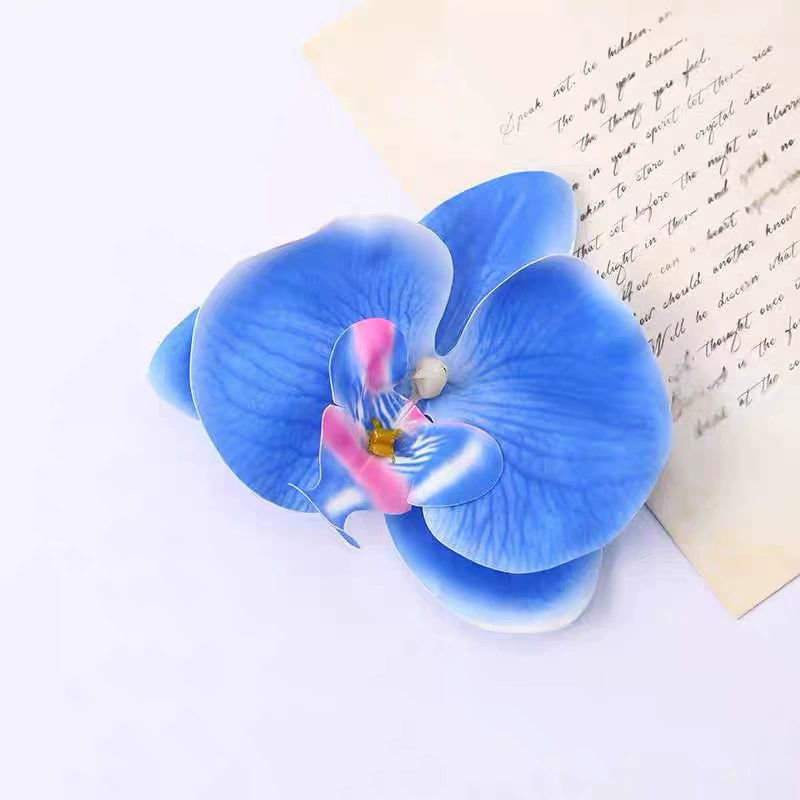 Заколка для волос Phalaenopsis орхидея, боковая короносная заколка с жемчужиной в центре, многоцветная флористическая аксессуар