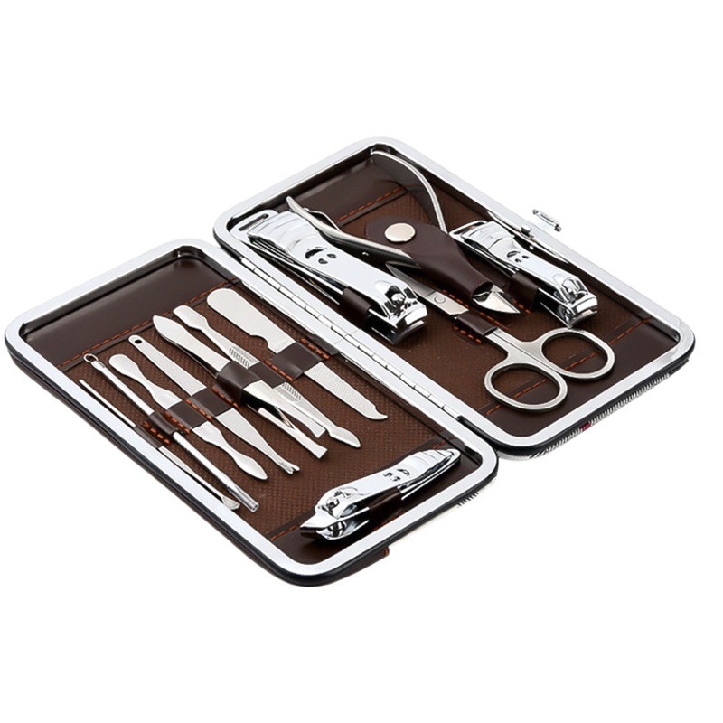 Wholesale pedicure knife 12 pieces nail art tool set stainless steel nail clippers 7 piece set gift nail clippers printed logo