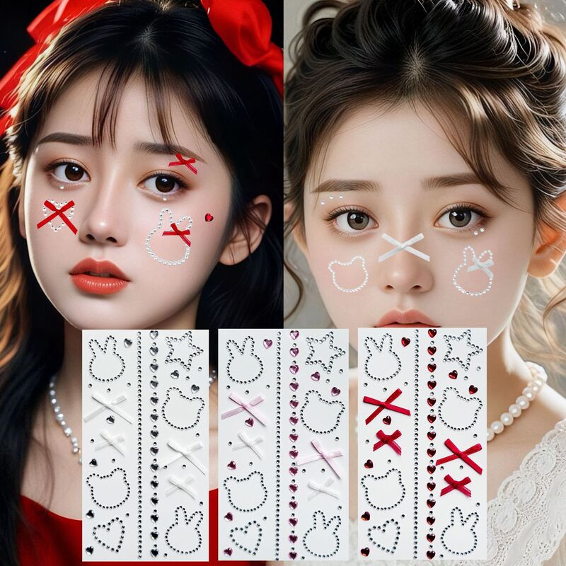 Children's Performance Diamond Patch PP Imitation Makeup Decorative Face Patch Bow Love Rhinestone Six-One Eye Broken Diamond Makeup Patch Children's Performance Diamond Patch PP Imitation Makeup Decorative Face Patch Bow Love Rhinestone Six-One Eye Broken Diamond Makeup Patch