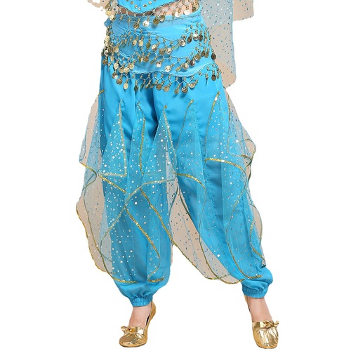 New Indian dance performance costumes Xinjiang dance ethnic dance belly dance stage performance pants colorful dot rotating pants