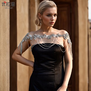 Youlapan Sg23A Spot European and American Rhinestone Tassel Shawl Bridal Handmade Shoulder Chain Wedding Dress Accessories Batch