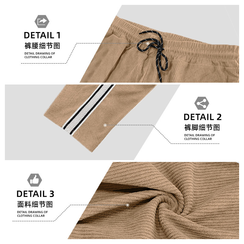 Nuevo transfronterizo nuevo otoño y invierno para hombres nuevos pantalones deportivos estadounidenses simples y casuales sueltos de velcro