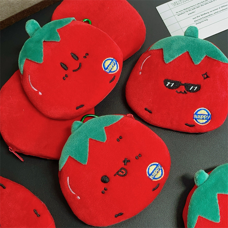 Authentic Tomato Coin Purse Coin Storage Bag Vegetable Wallet Children's Plush Bag Keychain Pendant Storage Bag Authentic Tomato Coin Purse Coin Storage Bag Vegetable Wallet Children's Plush Bag Keychain Pendant Storage Bag