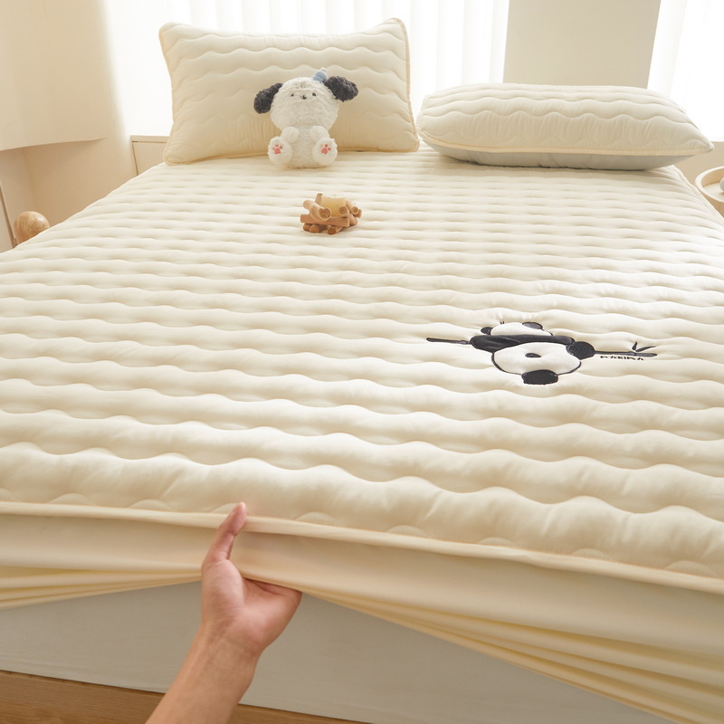 Antibacterial Soybean Cotton Quilted Bed Sheet Set, Japanese Embroidered Bed Cover, Home Bedding Protector, A-Grade, Single Piece, Nantong Bed Sheet