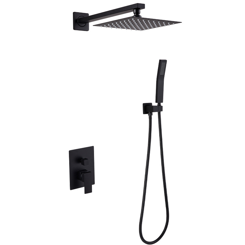 Juego de ducha oculta, ducha de prueba incrustada en hotel de ingeniería, ducha de baño para el hogar, rociador superior de acero inoxidable